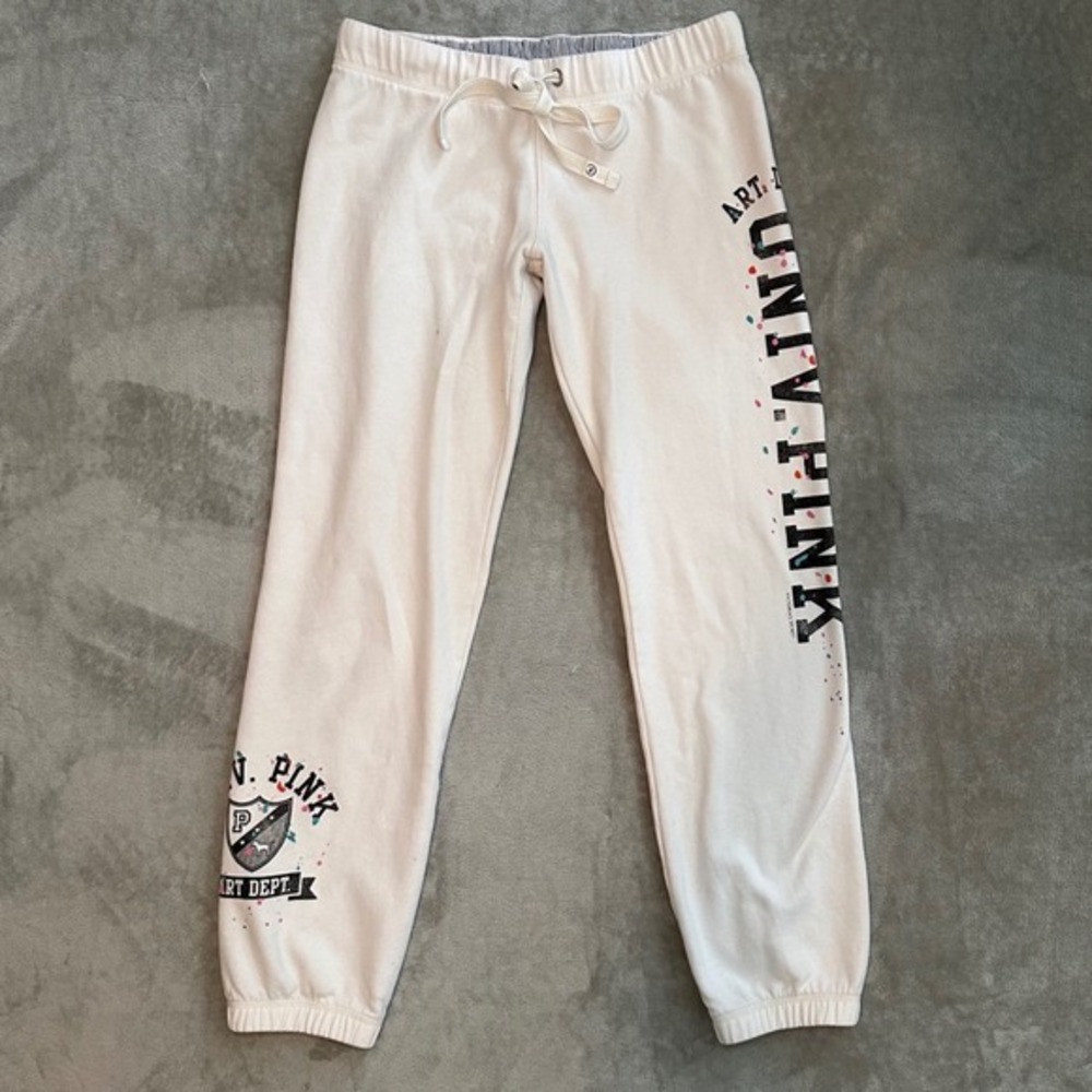 Y2K PINK Victorias Secret Jogger‎ Pants Women XS University Art Dept Athleisure